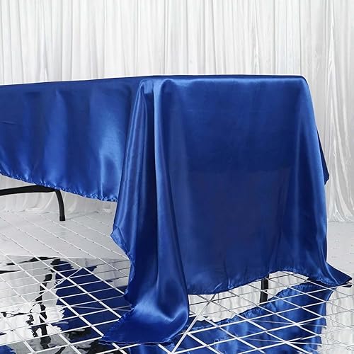 Efavormart - Mantel rectangular de satén para banquetes y fiestas, 60 x 126 pulgadas, color azul real