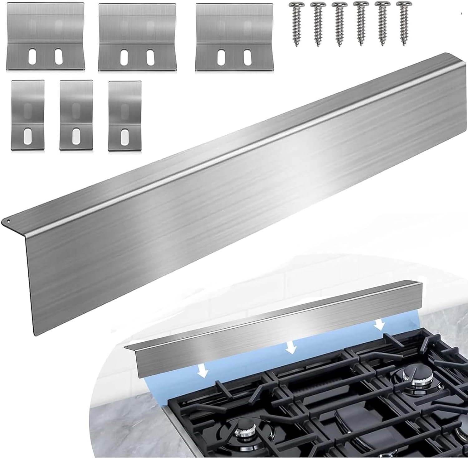 30" Stove Gap Filler,Slide-in Range Rear Filler Kit-Stainless Steel Backsplash for Stove,Range Gap Filler,Stove Trim Kit with Most Brands Between Stove and Backsplash,Oven Gap Filler