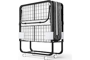 EconoHome Folding Cot Bed with Memory Foam Mattress