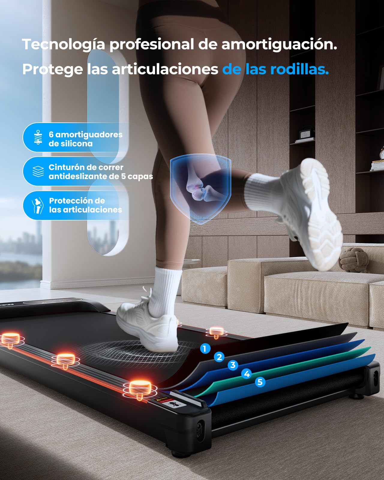 Walking Pad with Incline, 1-6 Km/H 8% Portable Under Desk Walking Treadmill, Exercise Equipment For Home Office Use, Quiet Running Machine