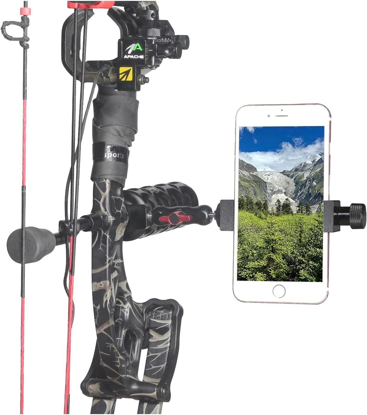 Bow Phone Mount for The Use of Camera of Cell Phone Bow Smartphone All-Aluminum Holder Accessory Compound Bow Hunting Phone Bracket