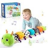 Toyzey Juguete Sensorial Bebé Oruga Peluche Musical Bebé Regalo Nacido 0-6 Meses Juguetes Montessori Peluches para Bebes (Verde)