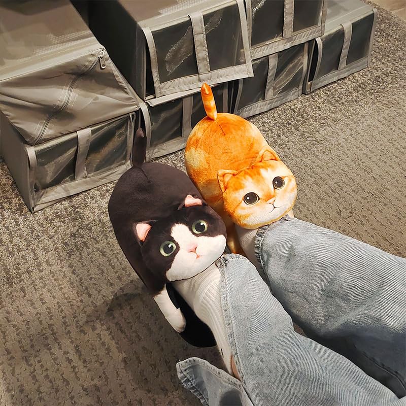 BEdaW Fun Cat Shape Kaptury, puszyste sypialnia kapcie buty domowe, prezenty dla kotów dla miłośników kotów