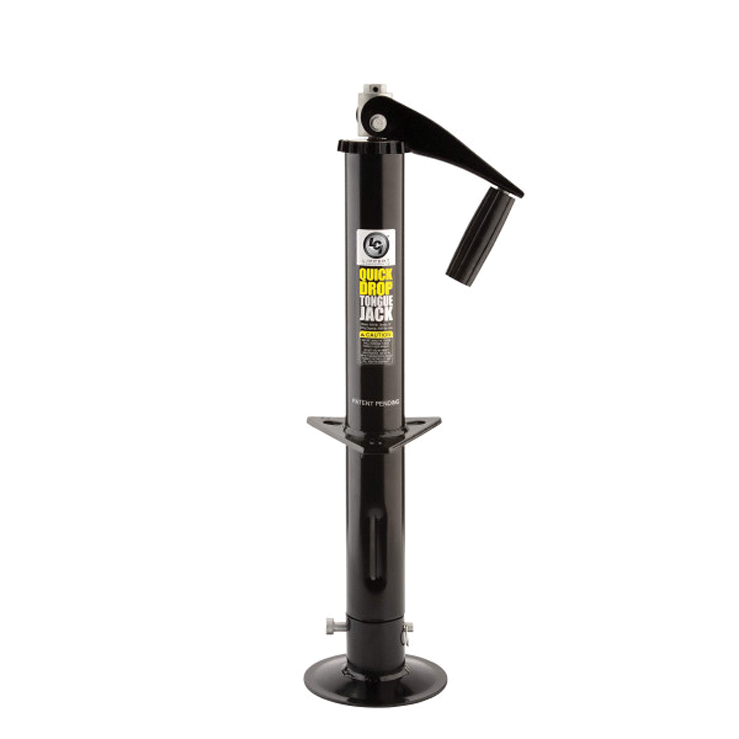Lippert ComponentsQuick Drop Tongue Jack for A-Frame Travel, Cargo, and Utility Trailers or 5th Wheel RVs, Black