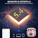Ecouteurs sans fil, Bluetooth 5.4 écouteurs HiFi Stéréo, 2026 Téléphones sans fil avec 4 ENC Le bruit annule les micros, 40H Jeux dans l'oreille Buds avec LED Affichage, IP7 Ecouteurs Bluetooth Sports étanches