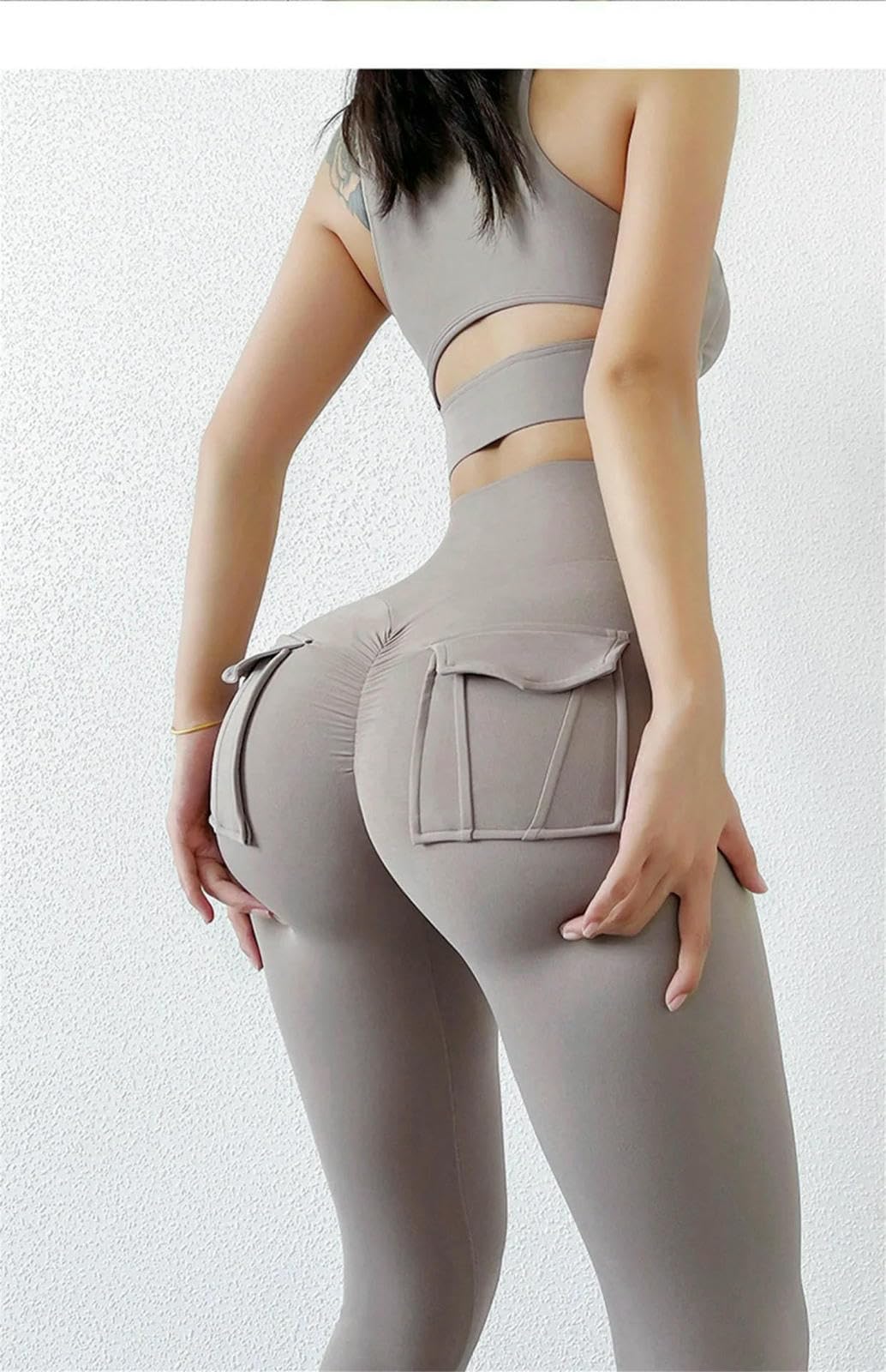 Pantaloni da Yoga Donne Stretchy Vita Alta Allenamento Sportivo Leggings Running Palestra Fitness Tight-Lavanda-l