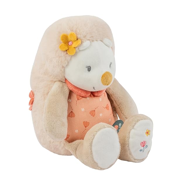 Nattou Peluche de Algodón y Terciopelo, Eriza de Peluche Zoë como Compañera Desde el Nacimiento, Aprox. 32 cm