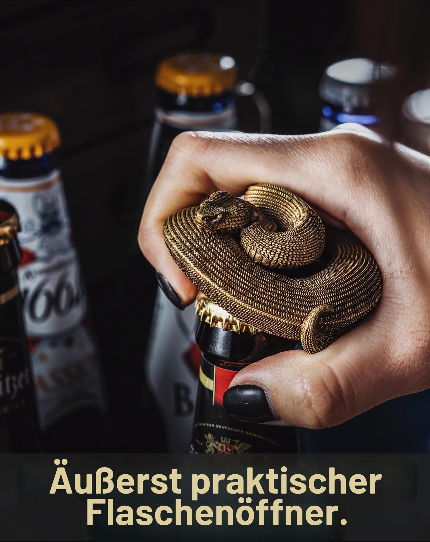 COPPERTIST.WU Viper Bier Flaschenöffner Oktoberfest Kappenöffner Bierkappenöffner Interessant Schlange Flaschenöffner Schlangen Geschenk für Männer Vaters