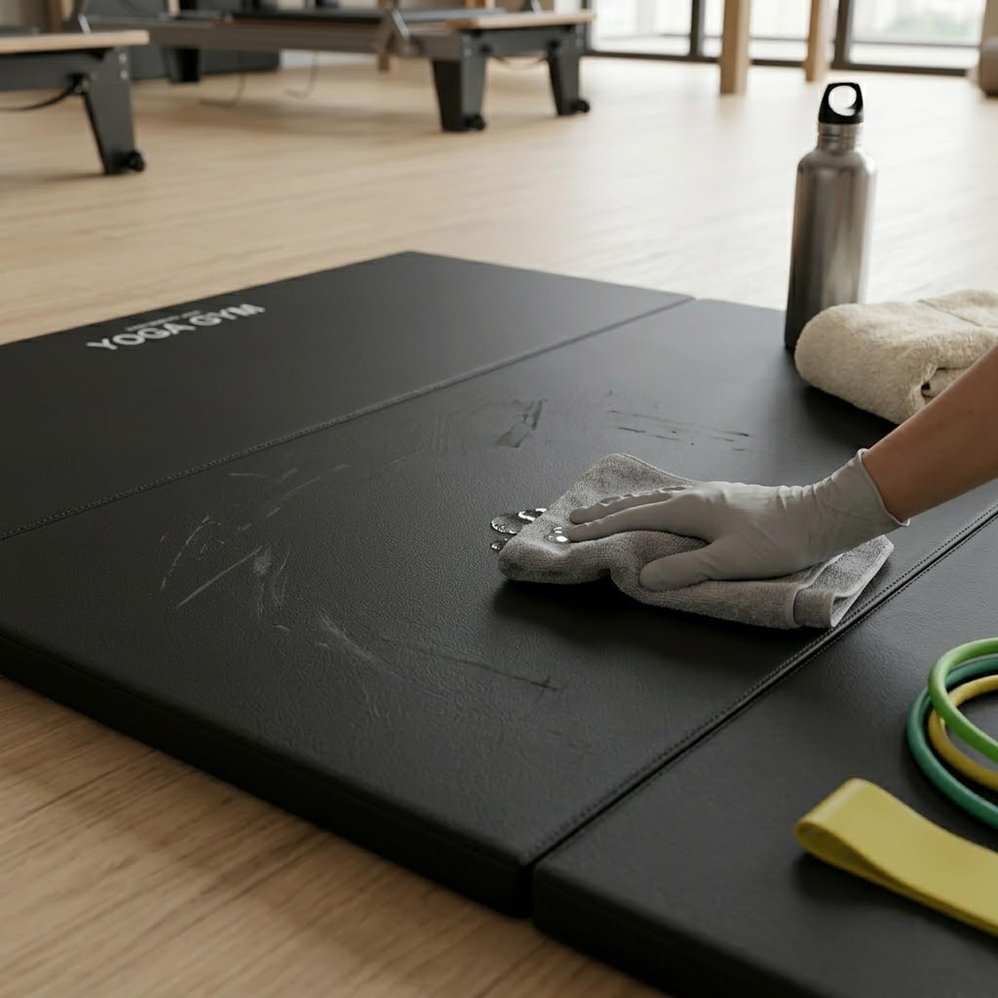Esterilla de yoga lavable para gimnasio, ejercicio, gimnasia, entrenamiento, espuma de alto destino, plegable, 72 x 24 x 22 mm, tapete de yoga plegable para viajes, tapete