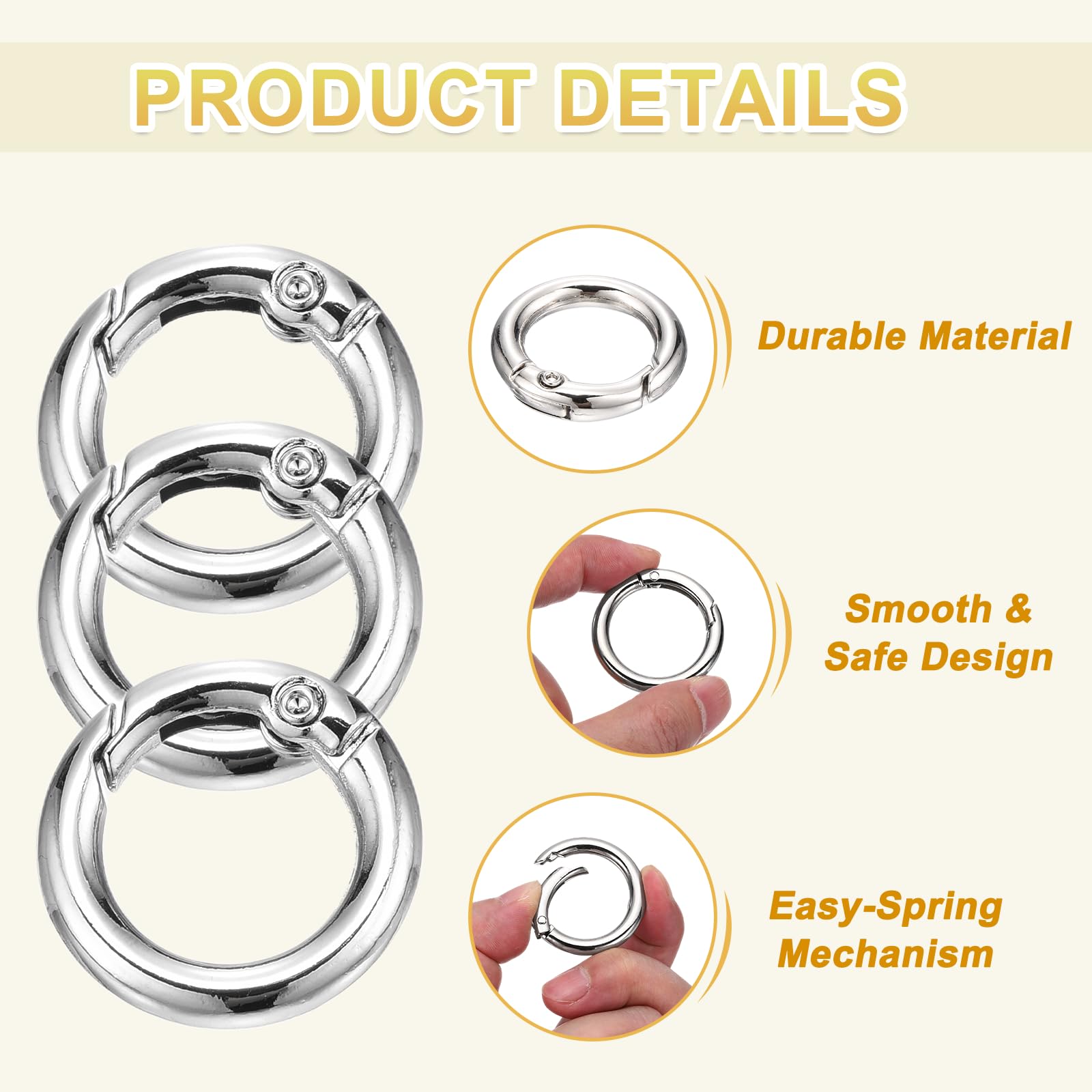 PATIKIL 16 Pcs Metal Spring O Rings - Image 3