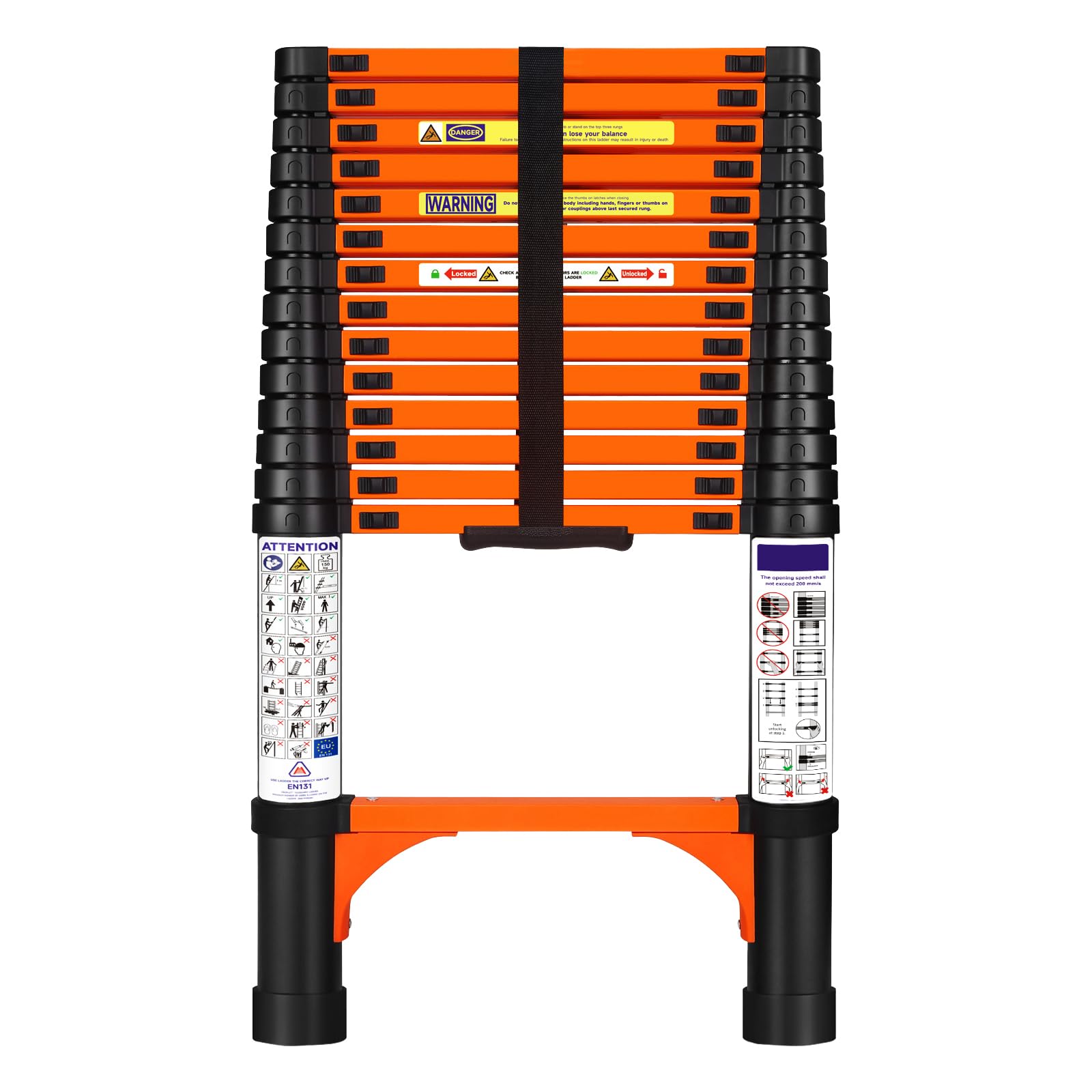 View 1 of ***MISSING RUBBER FOOT*** Heilniter 14.5FT Telescoping Extension Ladder