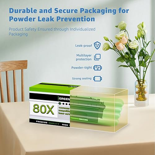 Miniatura 5 de greencycle 6900 páginas por cartucho de tóner compatible con impresora HP 80X CF280X 80A CF280A, funciona con impresora Pro 400 M401A M401D M401N