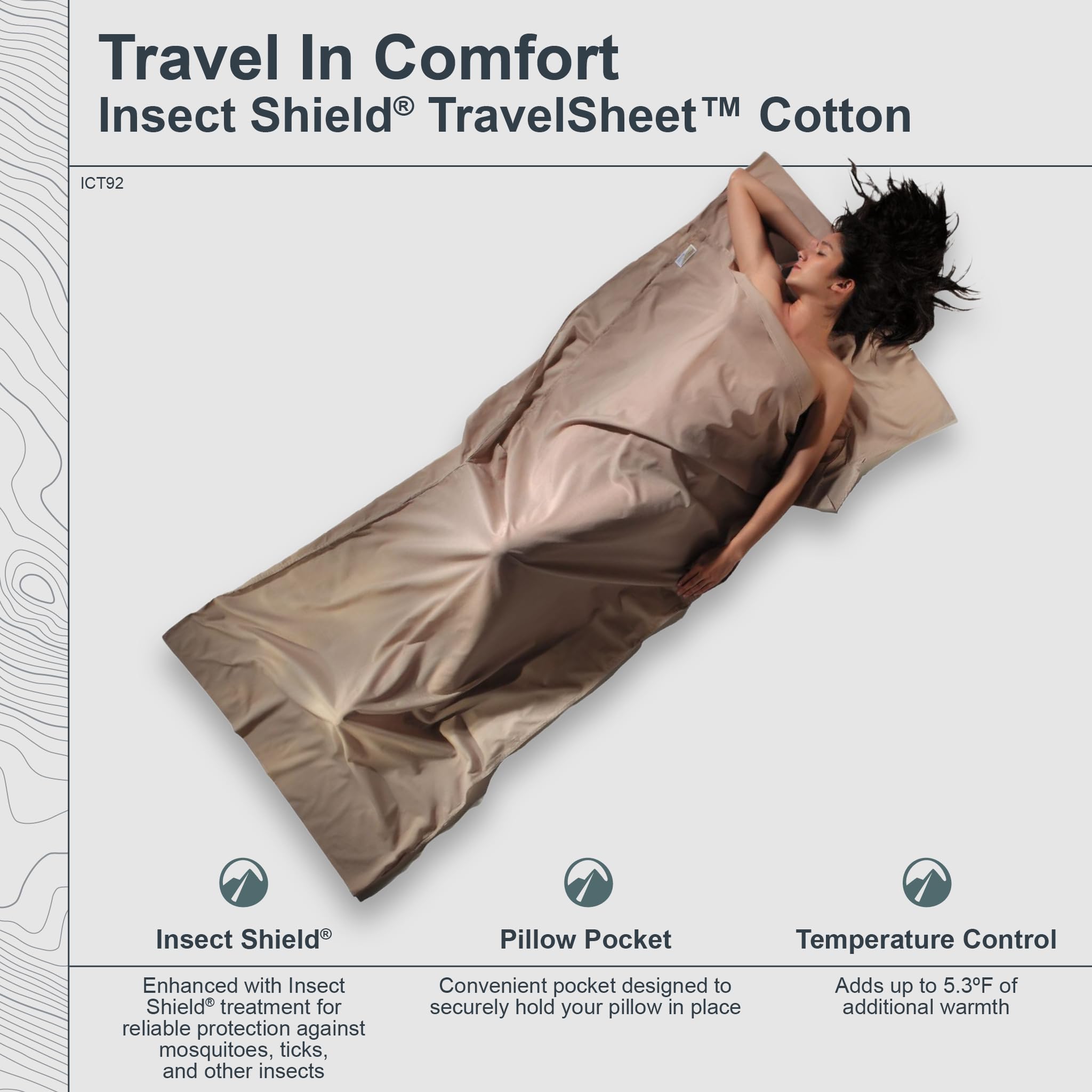 Cocoon Anti-Mücken Baumwollschlafsack Insect Shield Line Travelsheet - Cotton
