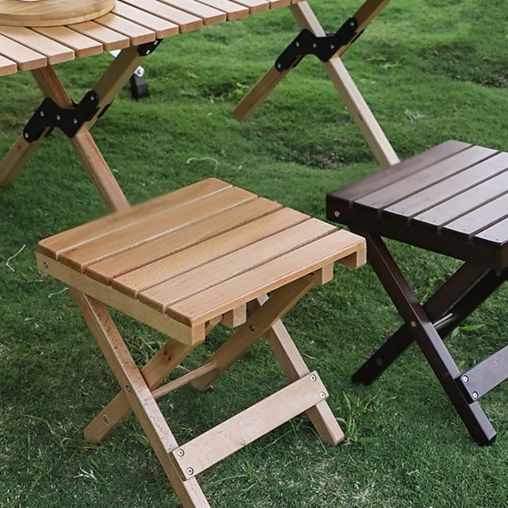 Stools Chairs Wooden Small Stool Portable Folding Stool Beach Travel Chair Outdoor Camping Hiking Picnic Seat Fishing Home Stool Modern Stool (Color : Log Color)