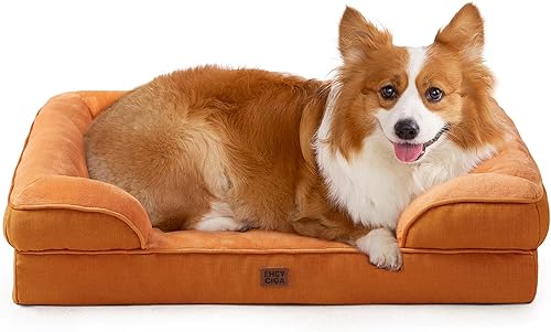 Miniatura 98 de EHEYCIGA – Cama ortopédica mediana impermeable para perros medianos, de espuma viscoelástica tipo caja de huevos, con bordes elevados y base