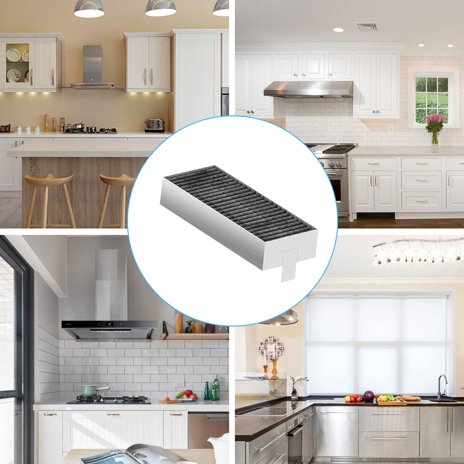 Kingsea 8 filtri a carbone attivo per cappa aspirante compatibile con Siemens HZ9VRCR0 17004796, Bosch HEZ9VRCR0 17004805, Gaggenau CA282111 17004818,Z821VR0 17004806, Constructa CZ9VRCR000