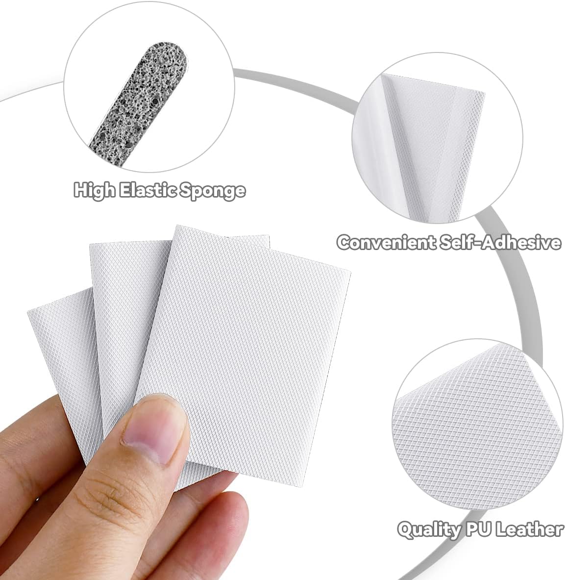 30Pcs Door Corner Seals Exterior Self-Adhesive Door Frame Seal Corner Foam Door Frame Seal Draft Stopper Corner Seal Pads with Adhesive for Isolation of Noise and Weather Stripping (White)
