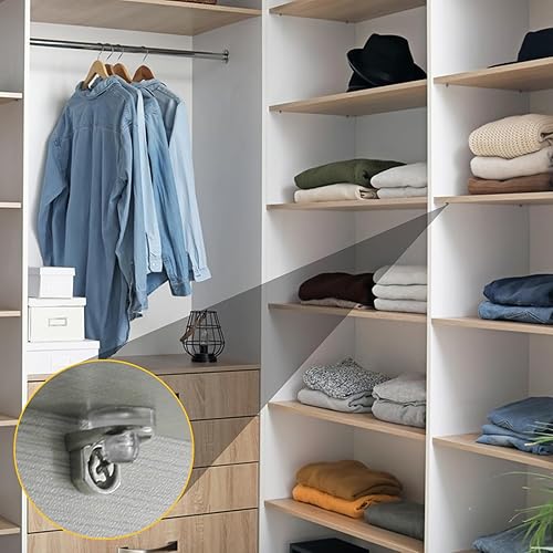 Miniatura 6 de Pinzas de metal de 15 de pulgada y 0.197 in para estantes de cocina, soportes de soporte para estantería, estantería, armario, estantería de vidrio