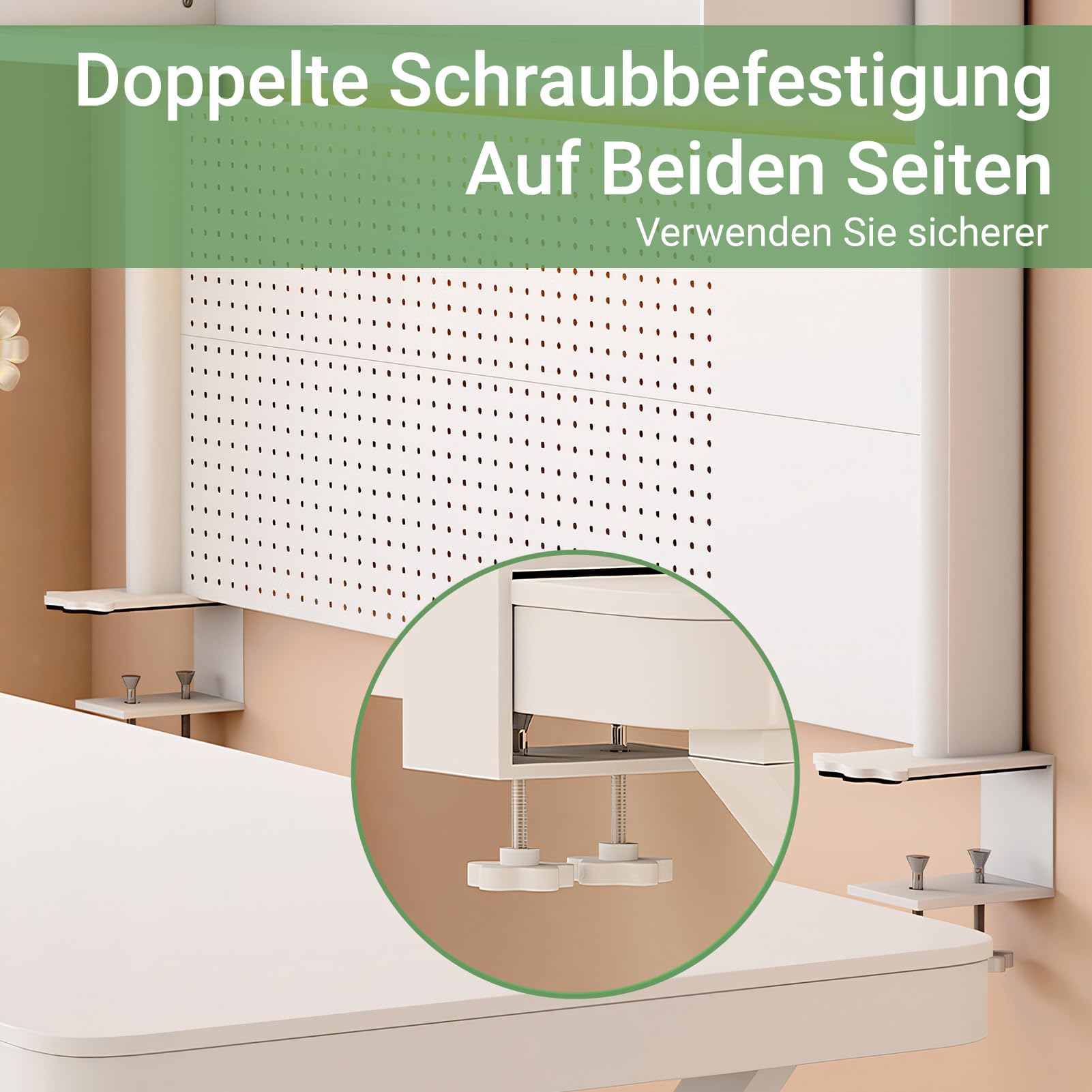 Bücherregal Klein Klemmbare Schreibtisch Aufsatzregal (100x95cm) | Wohnheim Hause 3 Tier Büro Computer Schreibtisch Zubehör Organizer Einstellbare Lagerregal