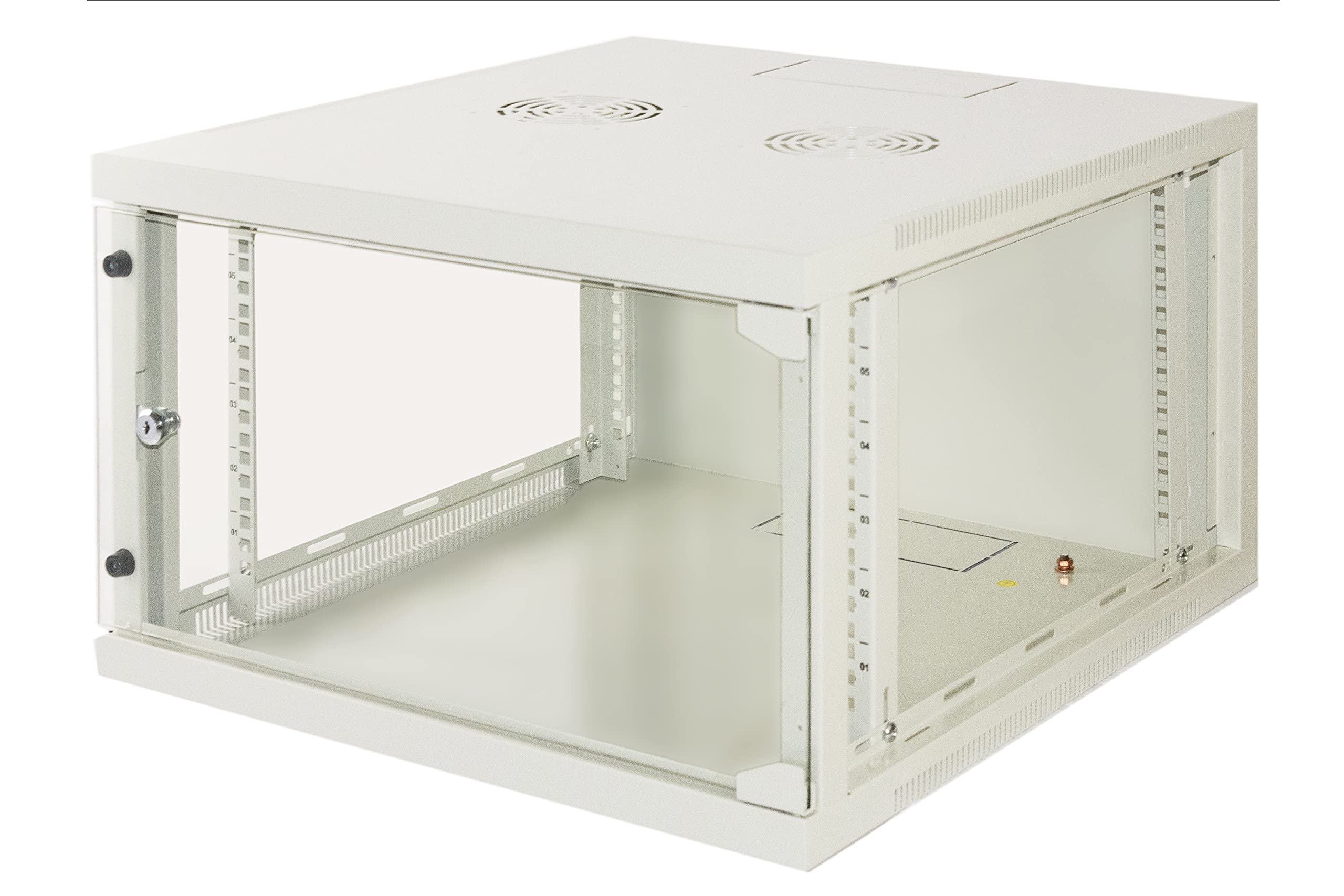 Link LK1907U66G Armadio Rack 19" 6 Unità da Muro 350X 540 X Profondità 600 mm, Grigio Chiaro