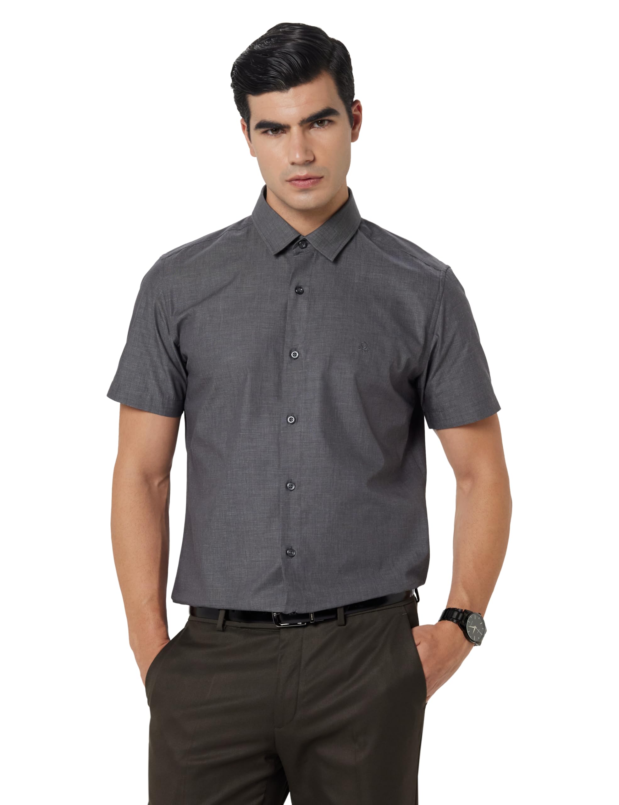 united colors of benetton Men's Cotton Slim Fit Shirt-picture-26