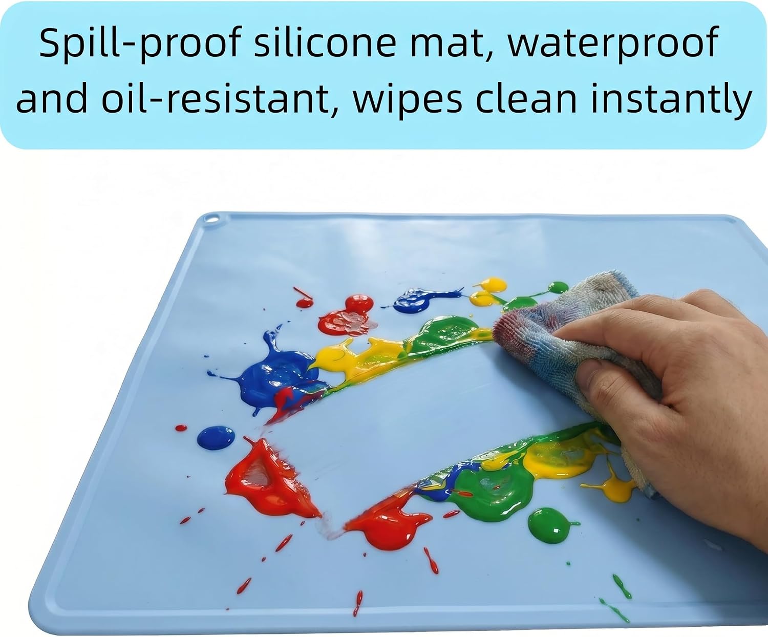 Tie Dye Kit with 2 Adjustable Folding Racks, Non-Slip Silicone Pad & 100 Disposable Gloves | DIY Tie-Dye Supplies for Shirts, Scarves, Bags | Easy Clean, Portable Craft Tool image 5