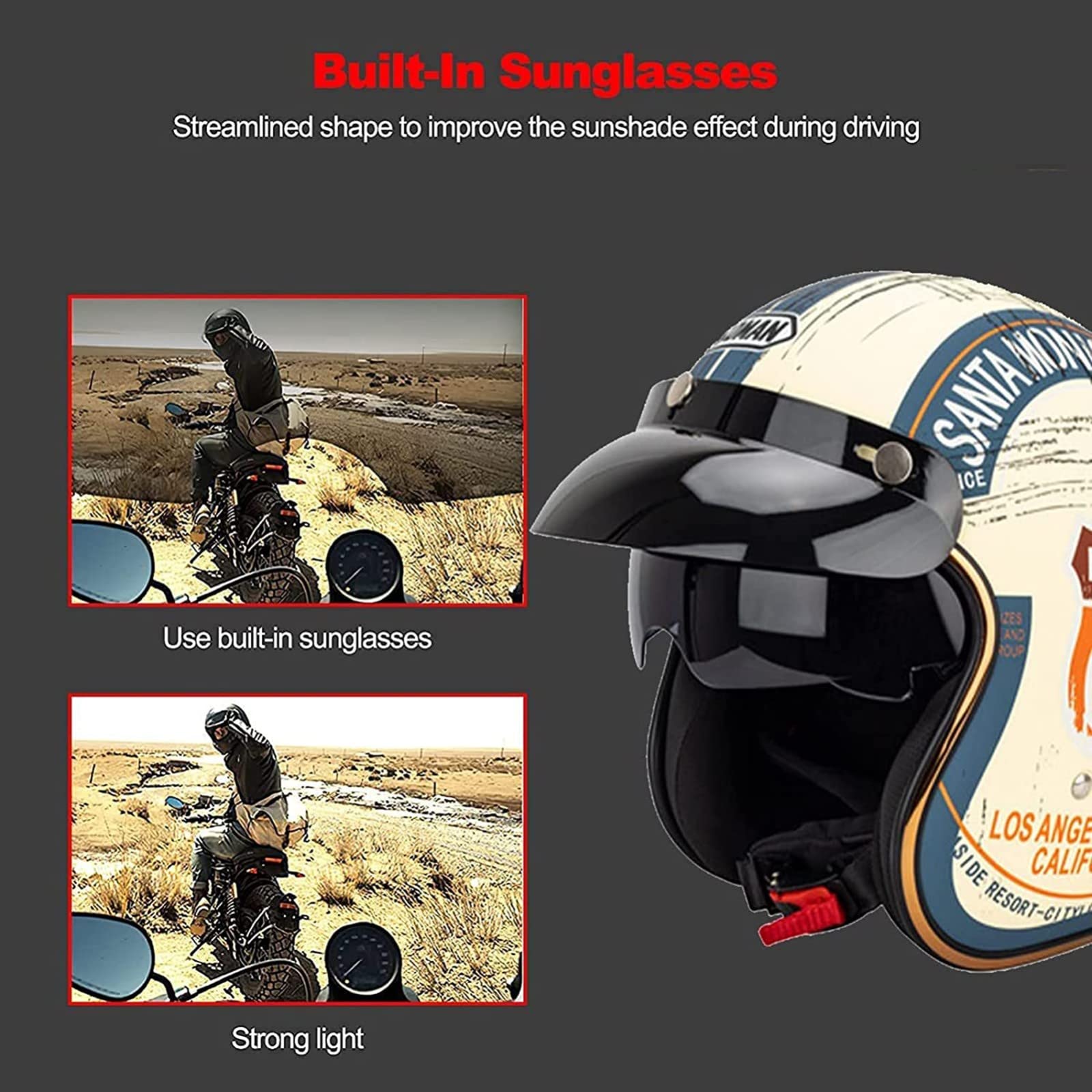 Casco Jet Retro Vintage Per Scooter - Omologato ECE/DOT, Taglie S-XL, Con Occhiali Protettivi