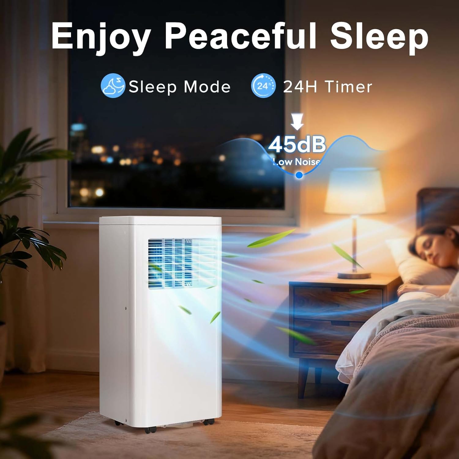Antarctic Star Portable Air Conditioner 10,000 BTU for Rooms up to 550 Sq. Ft, 4 Modes Portable AC Unit with Cooling, Dehumidifier, Fan & Sleep, Remote Control, 24H Timer & Window Kit for Bedroom