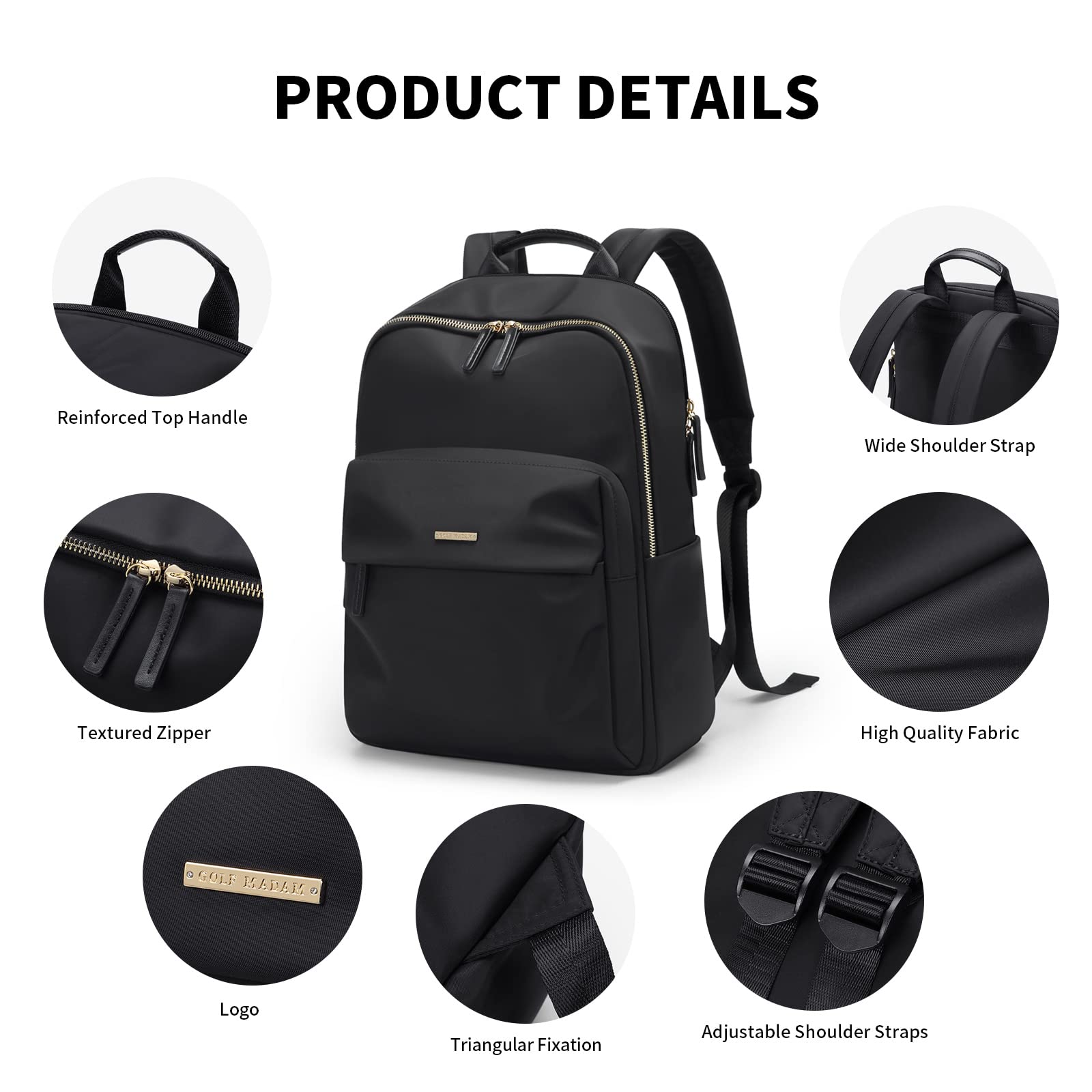 GOLF SUPAGS Zaino per Laptop per Donna Zaino Casual da Lavoro Viaggio per Insegnante Dottore Infermiera Borsa per Laptop