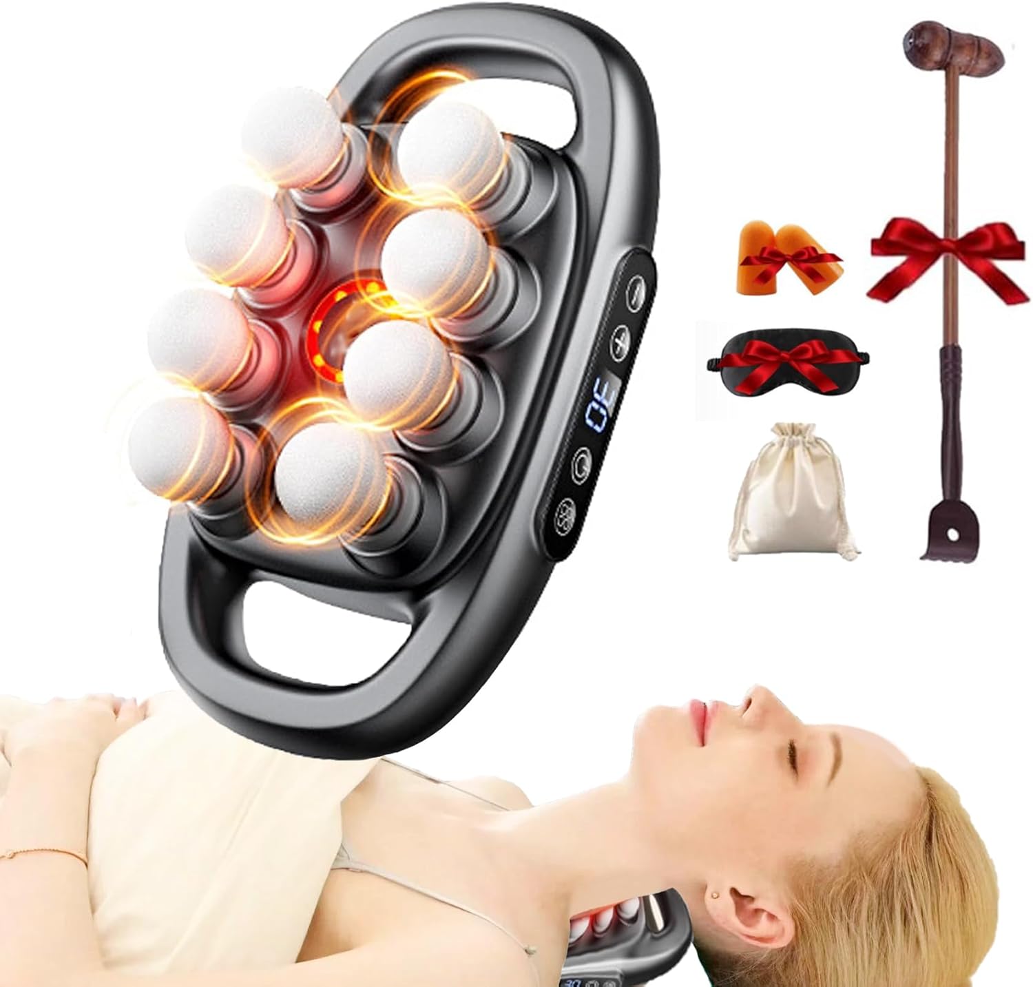 Needsary Massager – 2025 New 16-Drive 8-Head Massage Gun Set, 8 Head Massage Gun Deep Tissue with 3 Modes & 30 Levels, Electric Tool for Back, Shoulders, Legs, Foot, Body Muscle Pain Relief (8-head)