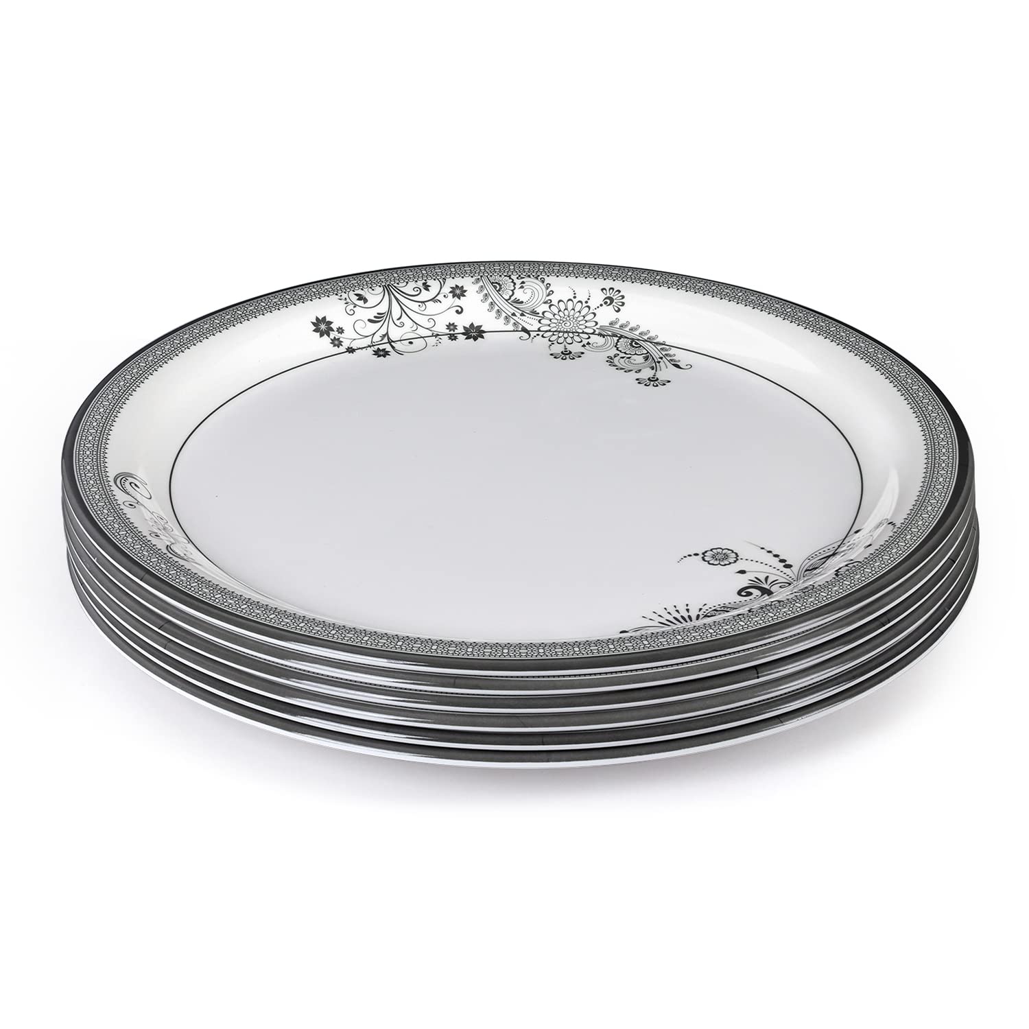 Superware Silver Lace Melamine Dinner Plates -3