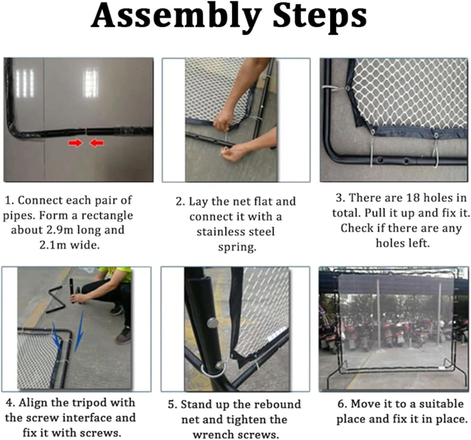 9.5 x 7Ft Tennis Rebound Practice Wall,Portable Backboard for Indoor and Outdoor Practice - Tennis and Racquet Sports Ball - Portable Tennis Training Net