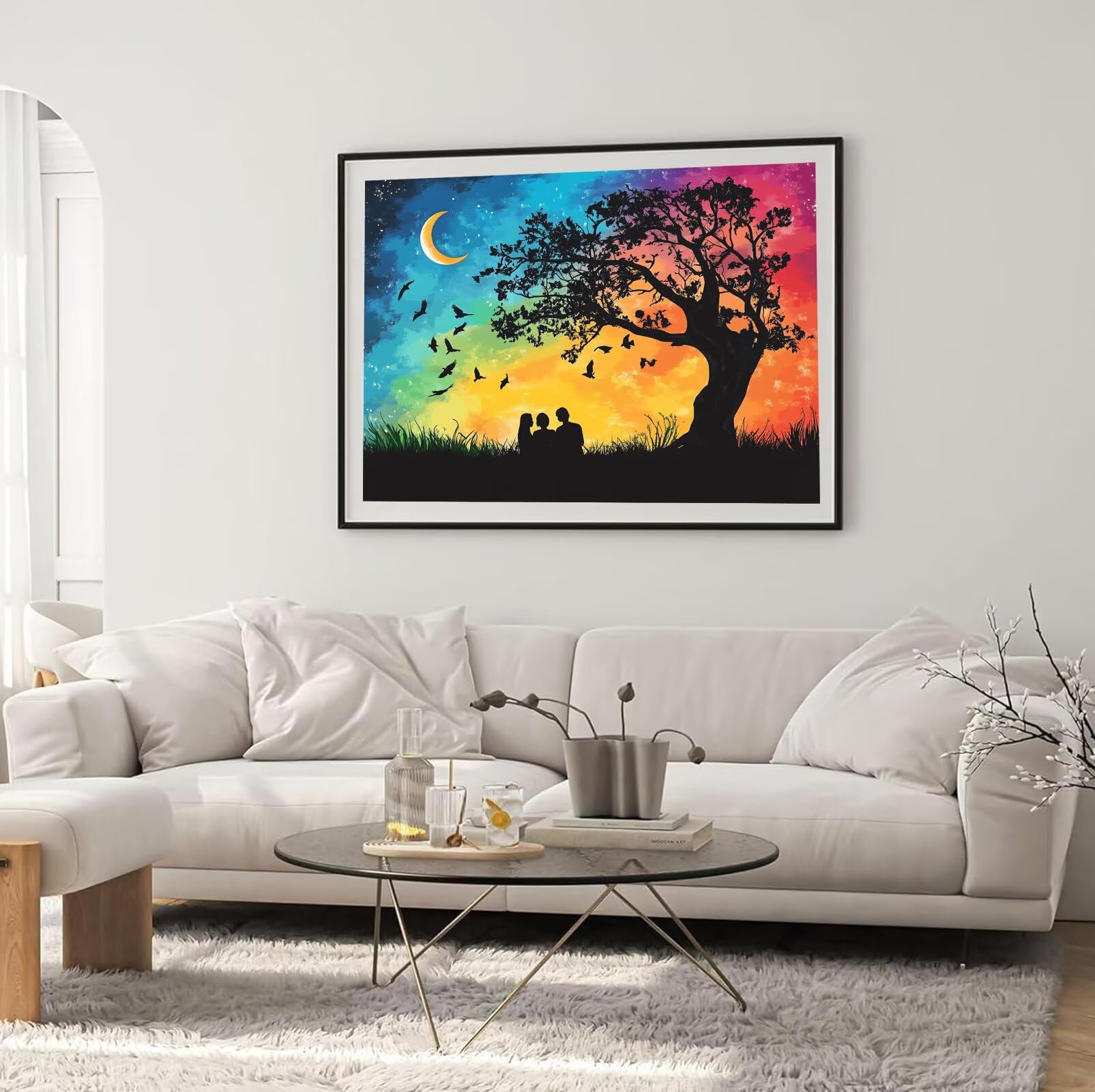 Amazon.co.jp: 油絵 キャンバス 家族 数字油絵, Paint by Numbers 夜