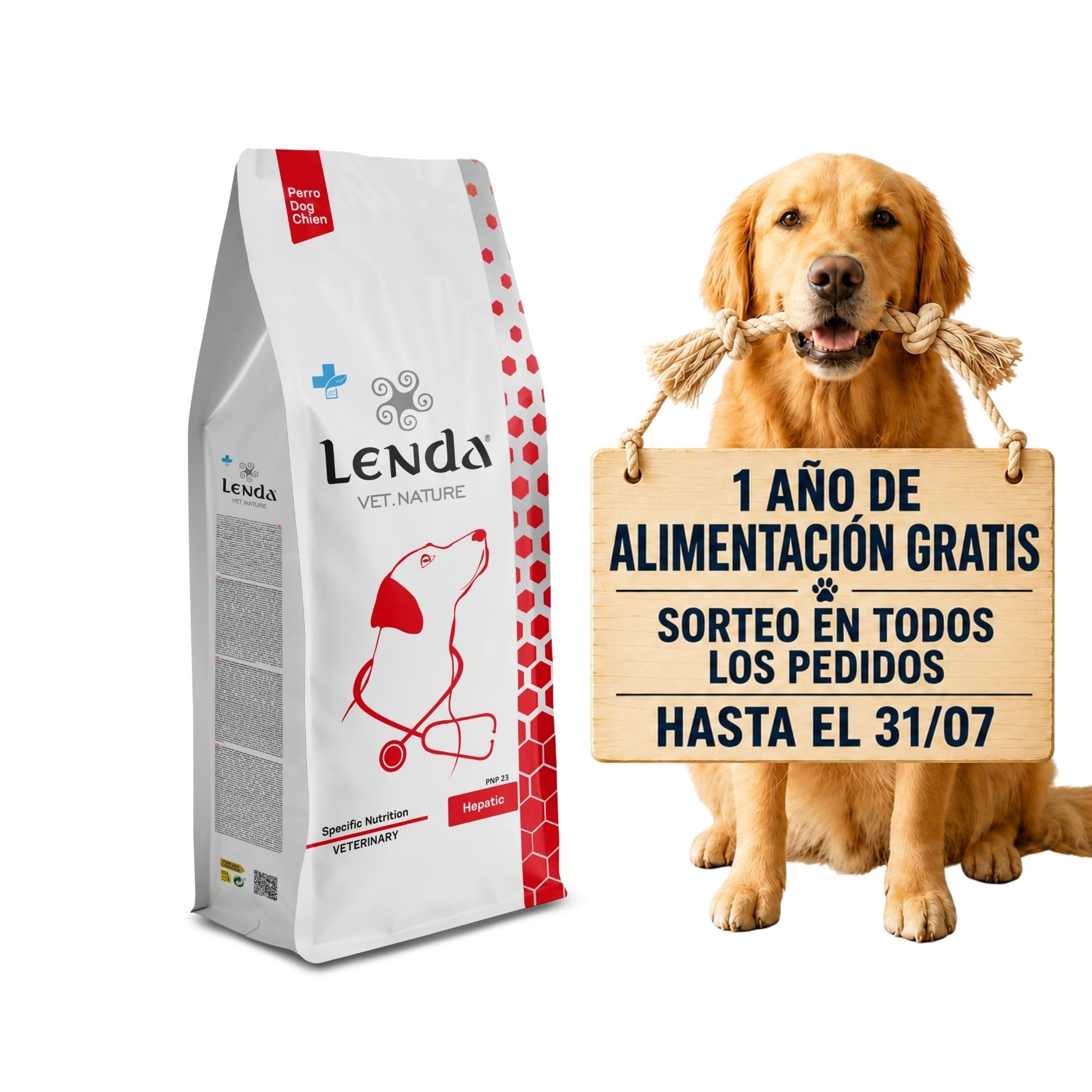 Lenda Vet Hepatic 10kg - Pienso Veterinario para Perros Adultos de Todas Las Razas - Pienso Natural con Probioticos, Glucosamina y Condroitina - Contenido Moderado de Proteinas