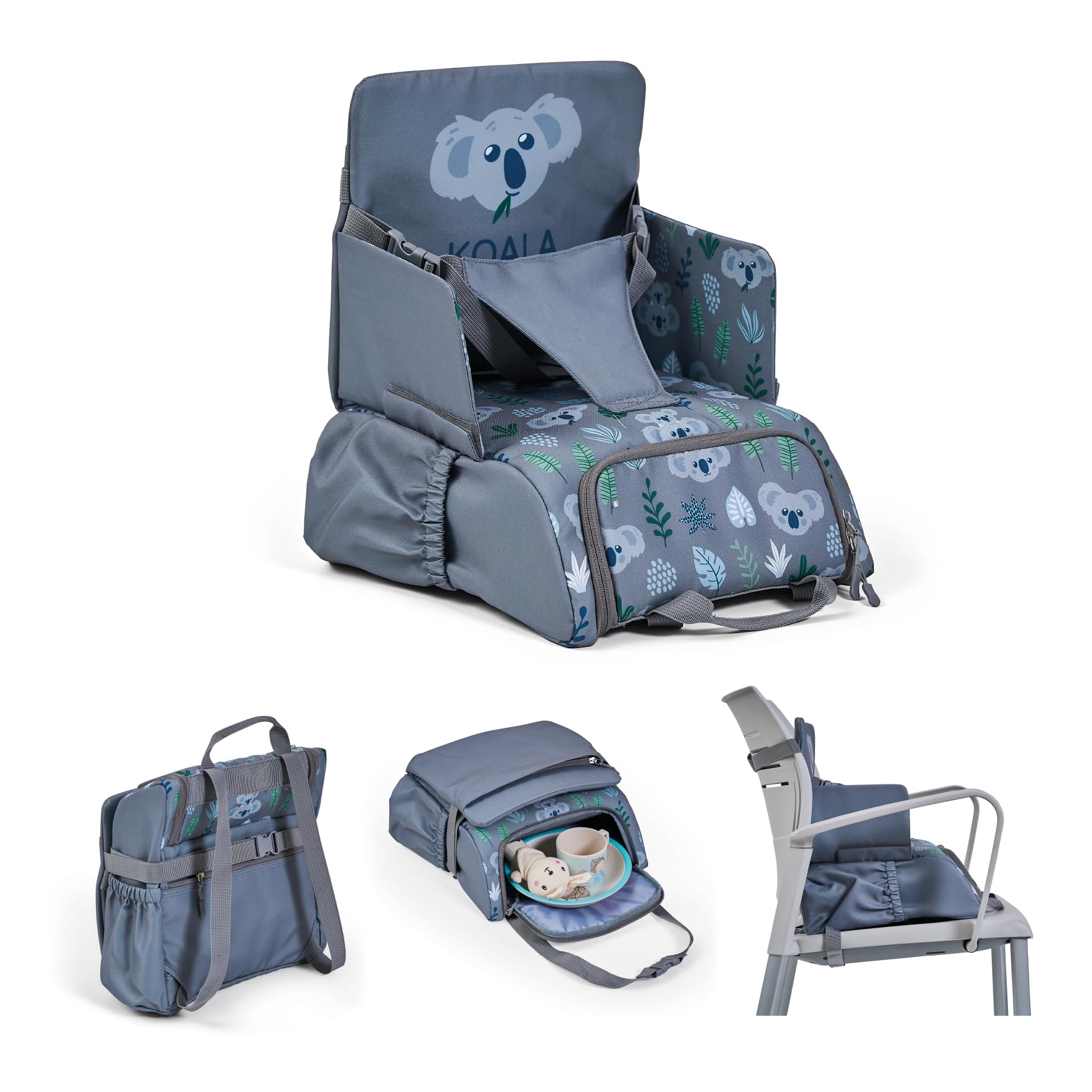 MS BabyWorld Booster Bag Stars Elevador de Viaje 2 en 1 con Arnés de 5 Puntos Mochila Convertible en Bandolera