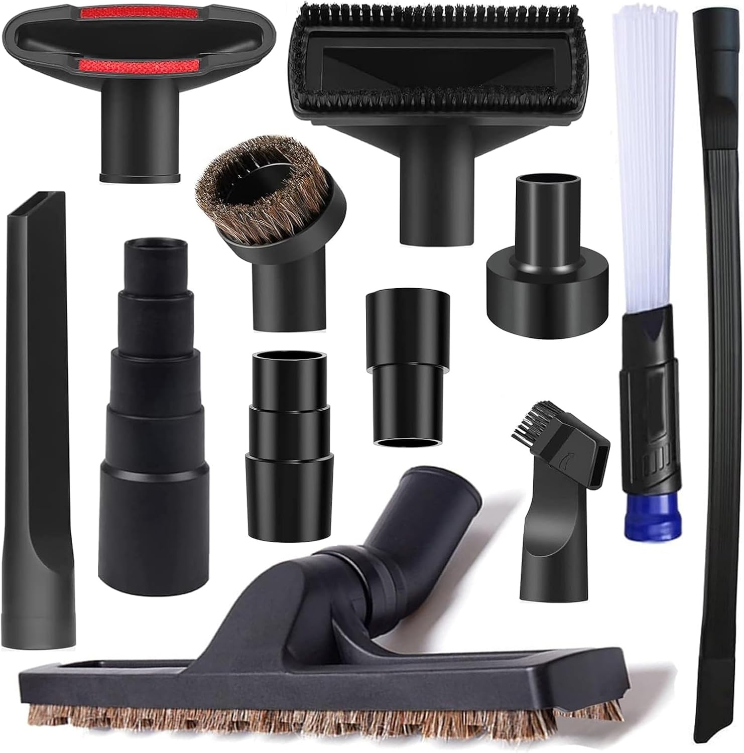 12Pcs Universal Vacuum Attachment Professional Shop Vac Accessories Wet Dry Vacuum Hose Adapter with Hair Brush Extension Wand Flexible Crevice Tool fit 2 1/2″ to 1 1/4″ and 1 7/8″ to 1″ Vacuum Hose 12Pcs Universal Vacuum Attachment Professional Shop Vac Accessories Wet Dry Vacuum Hose Adapter with Hair Brush Extension Wand Flexible Crevice Tool fit 2 1/2″ to 1 1/4″ and 1 7/8″ to 1″ Vacuum Hose
