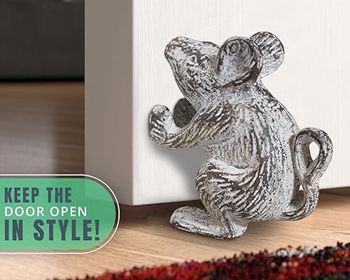 Miniatura 6 de Tope decorativo para puerta de hierro fundido, diseño de ratón, único y con estilo antiguo