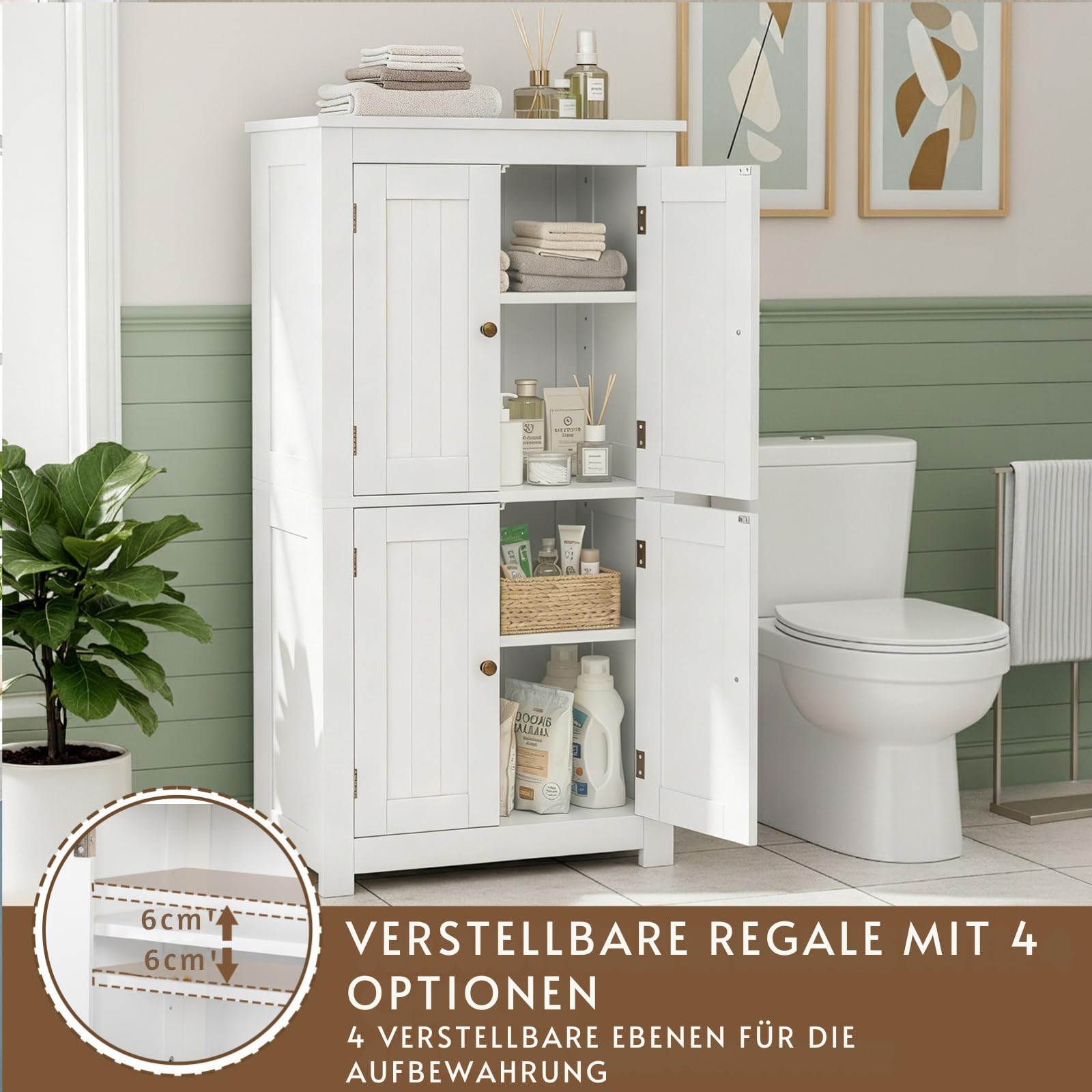 LEADZM Badezimmerschrank Badschrank Beistellschrank Bodenstehender