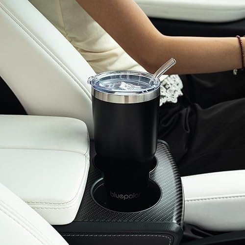 Miniatura 9 de Taza de café térmica de 20 onzas, taza aislada, taza portátil para llevar con tapa y pajita, vaso de viaje de agua de acero inoxidable para bebidas