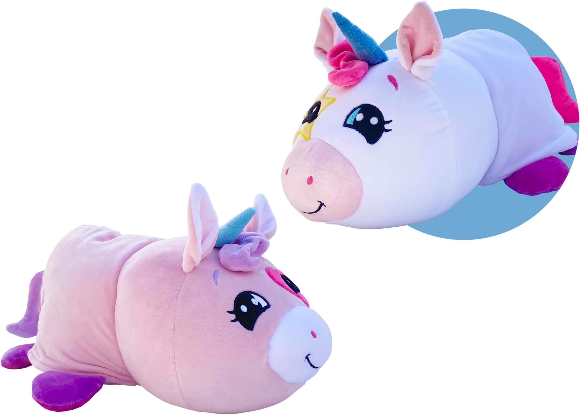 Games Flip-a-Zoo Mushmillows: Unicorn | The Toy that Flips For You! | 2-in-1 Super Squeezable, Squashy Pals | 15-inch Reversible Plush