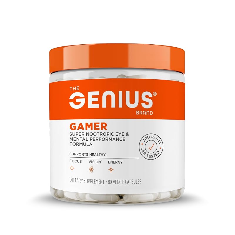 The Genius Brand Genius Gamer - Suplemento para foco, 80 cápsulas