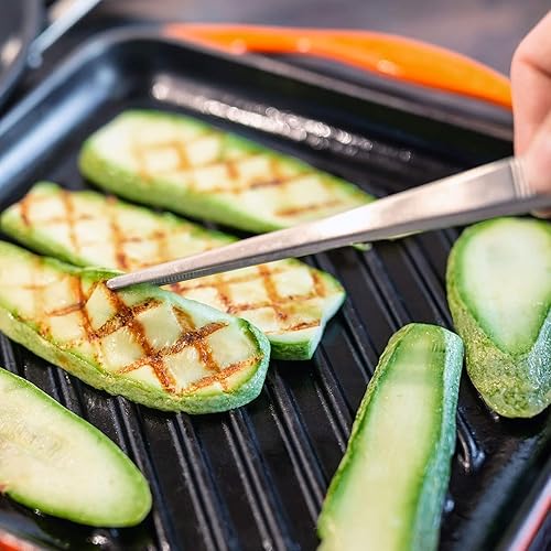 Miniatura 5 de Honoson 3 pinzas de cocina de 12 pulgadas, pinzas finas extra largas de acero inoxidable, pinzas de cocina para barbacoa, chapado y servir