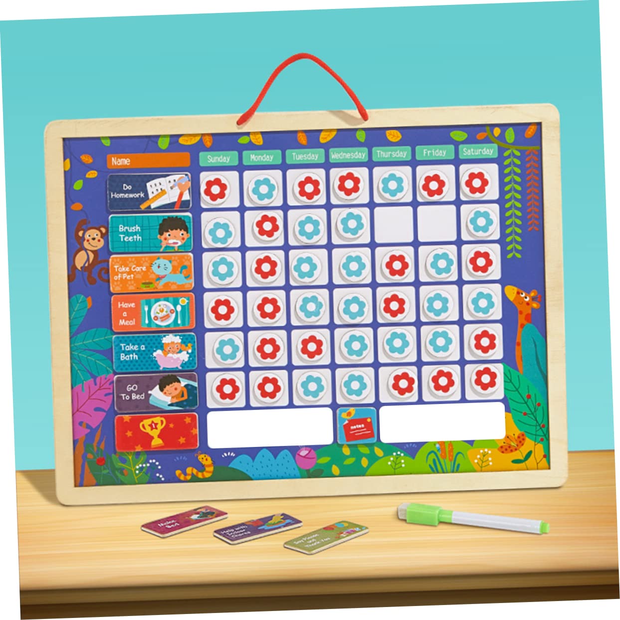 VILLFUL Tabla de Recompensas de Comportamiento Estándar para Niños | Registro de Crecimiento, Ayuda a Enseñar Conceptos Hábitos de Conducta