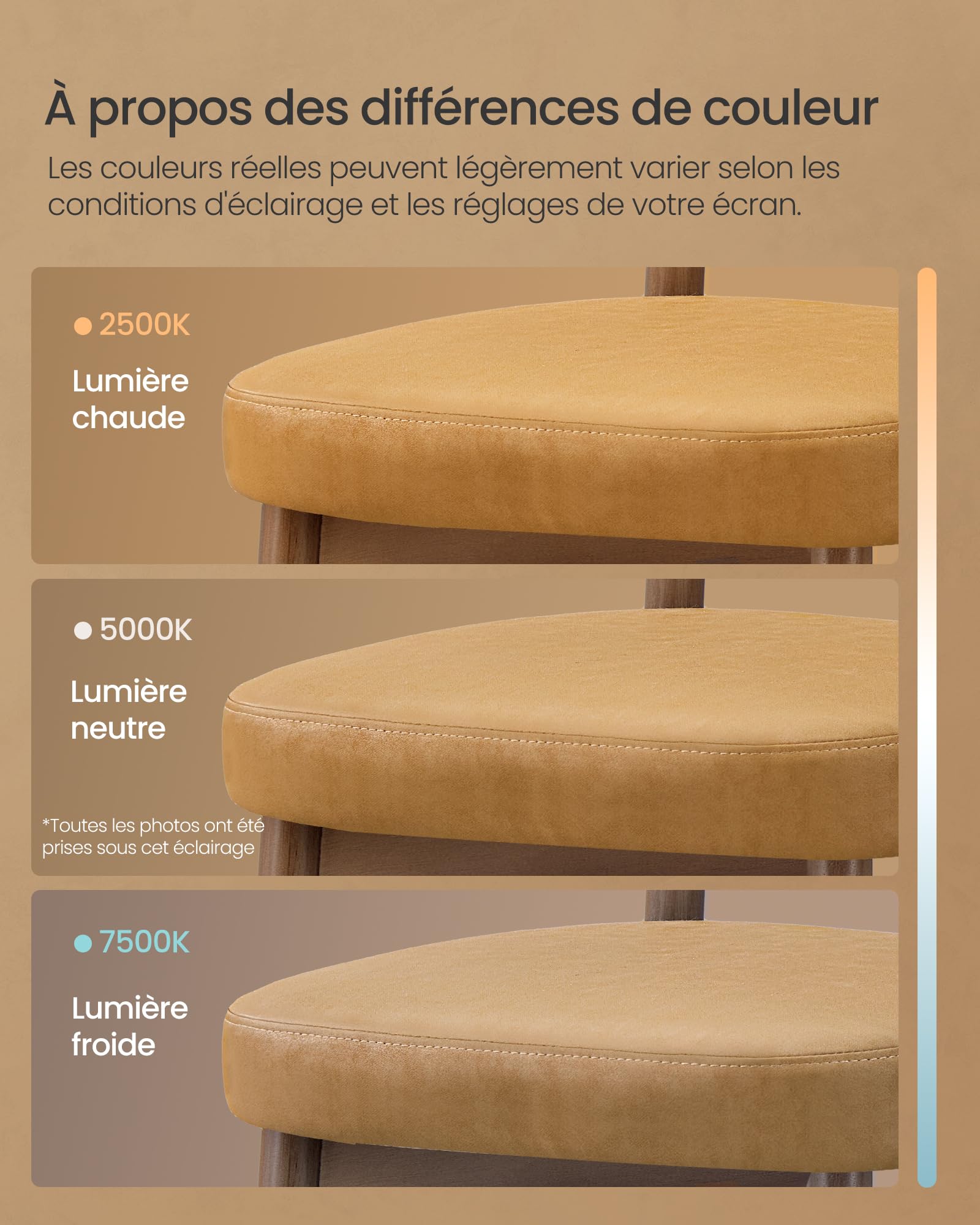 VASAGLE Tabourets de Bar, Bois Massif, avec Dossier, Lot de 2
