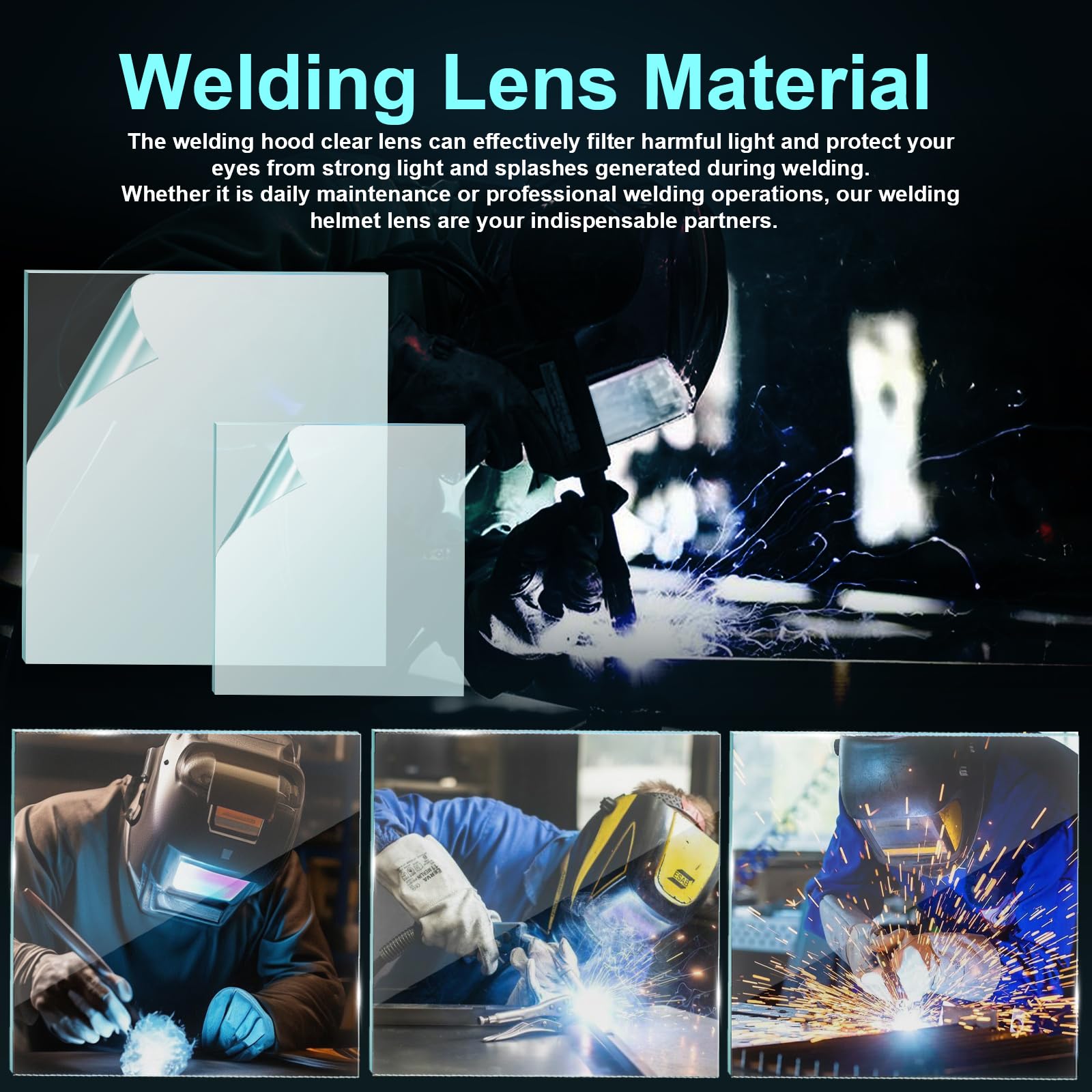 Lente de casco de soldadura 3350 para Lincoln Electric Viking, cubierta de campana de soldadura, lentes transparentes KP3044-1 KP2898-1 (10 piezas interiores + 10 piezas exteriores)