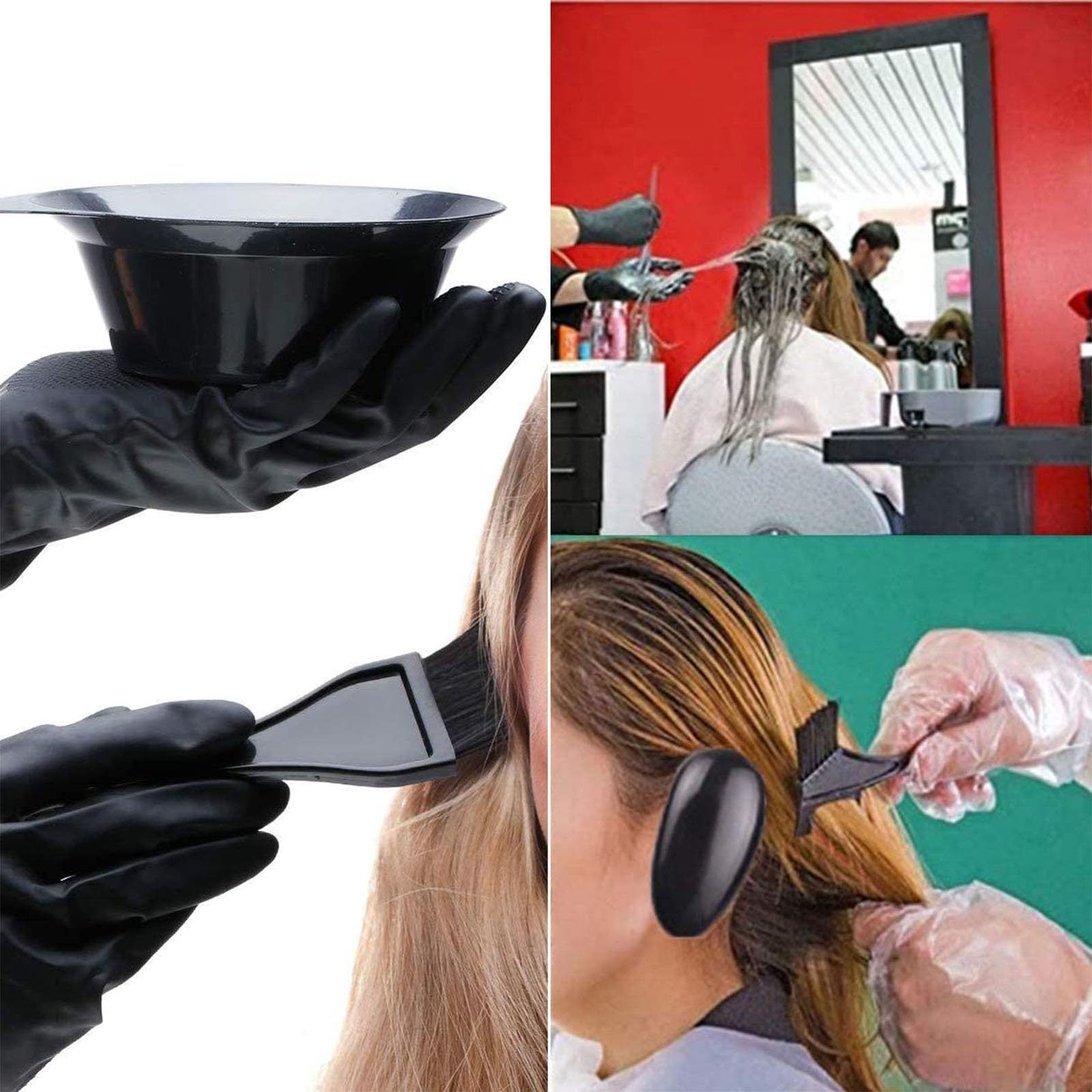 Strumenti Per La Colorazione Dei Capelli,Cappucci In Silicone Per Tinture Per Capelli,Cuffia Per Meches Con Ganci,Tappo Per Colorare I Capelli,25 Pezzi Kit Colorazione Di Tinture,Riutilizzabile,Kiuiom