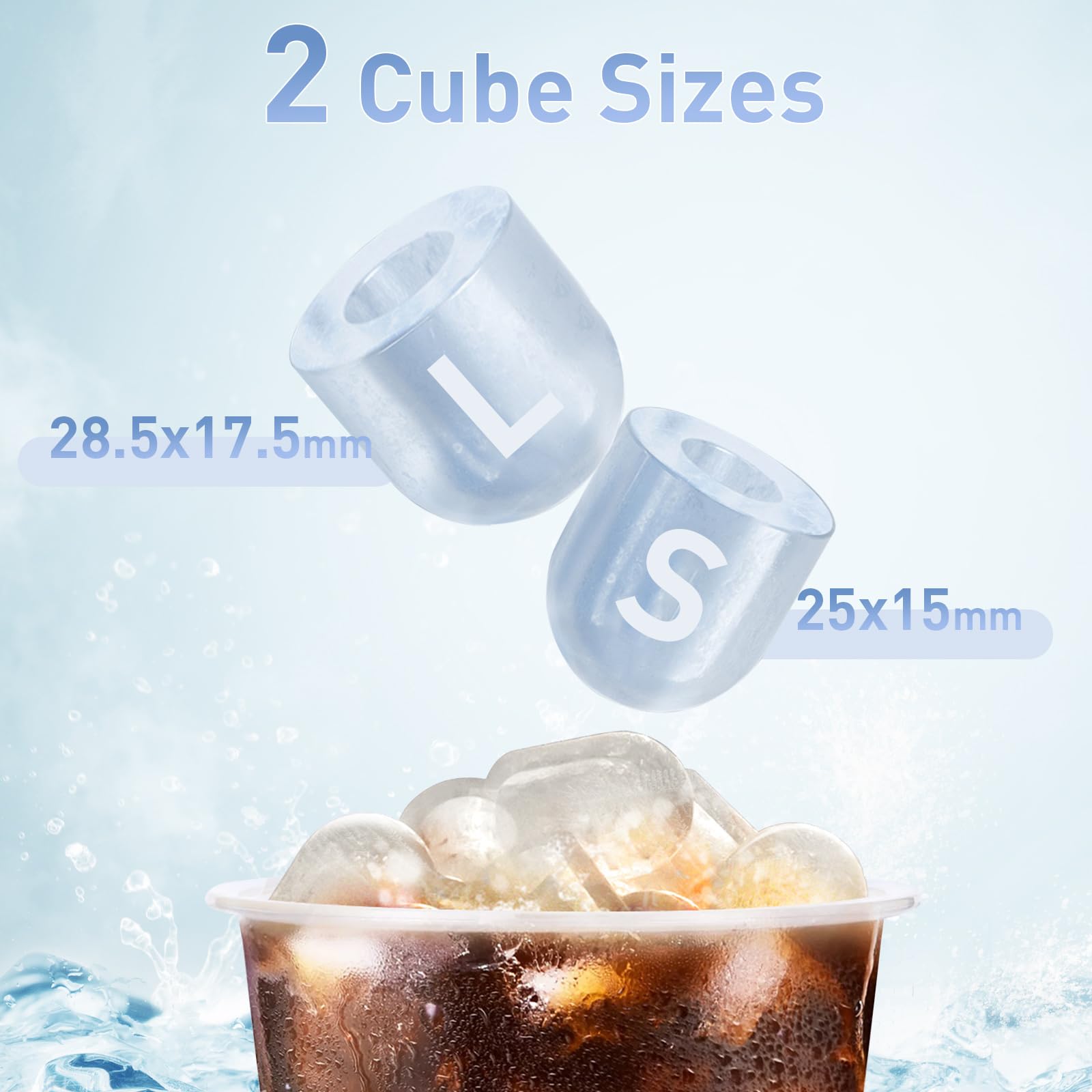 Todeco Macchina del Ghiaccio 2,2L, con 2 Formati di Ghiaccio, 12 KG 24 Ore, 9 Cubetti in 6-10 Min, Autopulente, Coperchio trasparente grande, per Casa, Cocktail