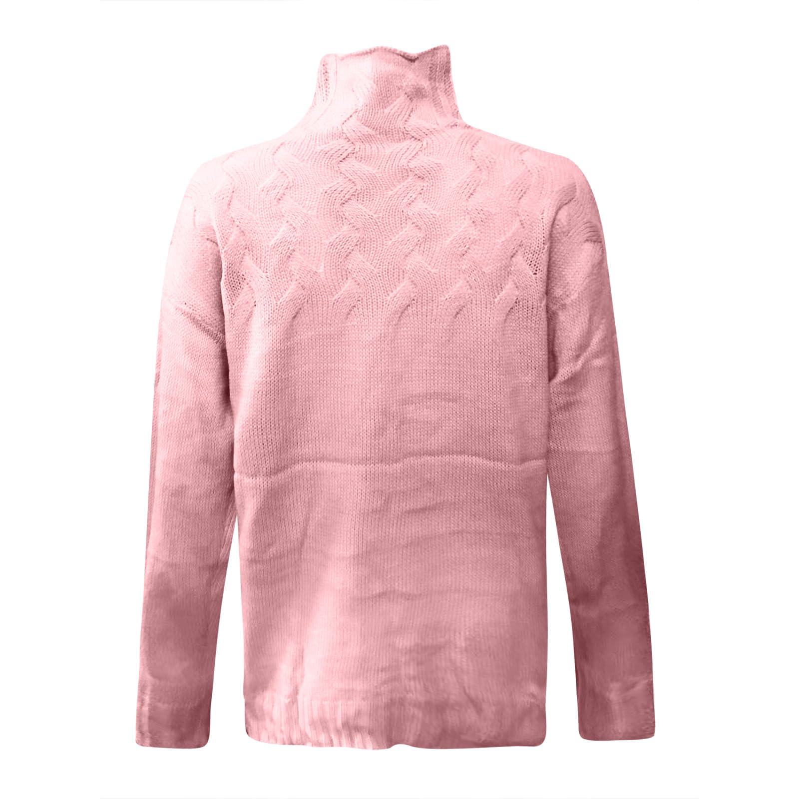 Pull à col roulé pour femme - Tricot ample - Tricot épais - Mode d'hiver - Tissage torsadé - Pull à manches longues