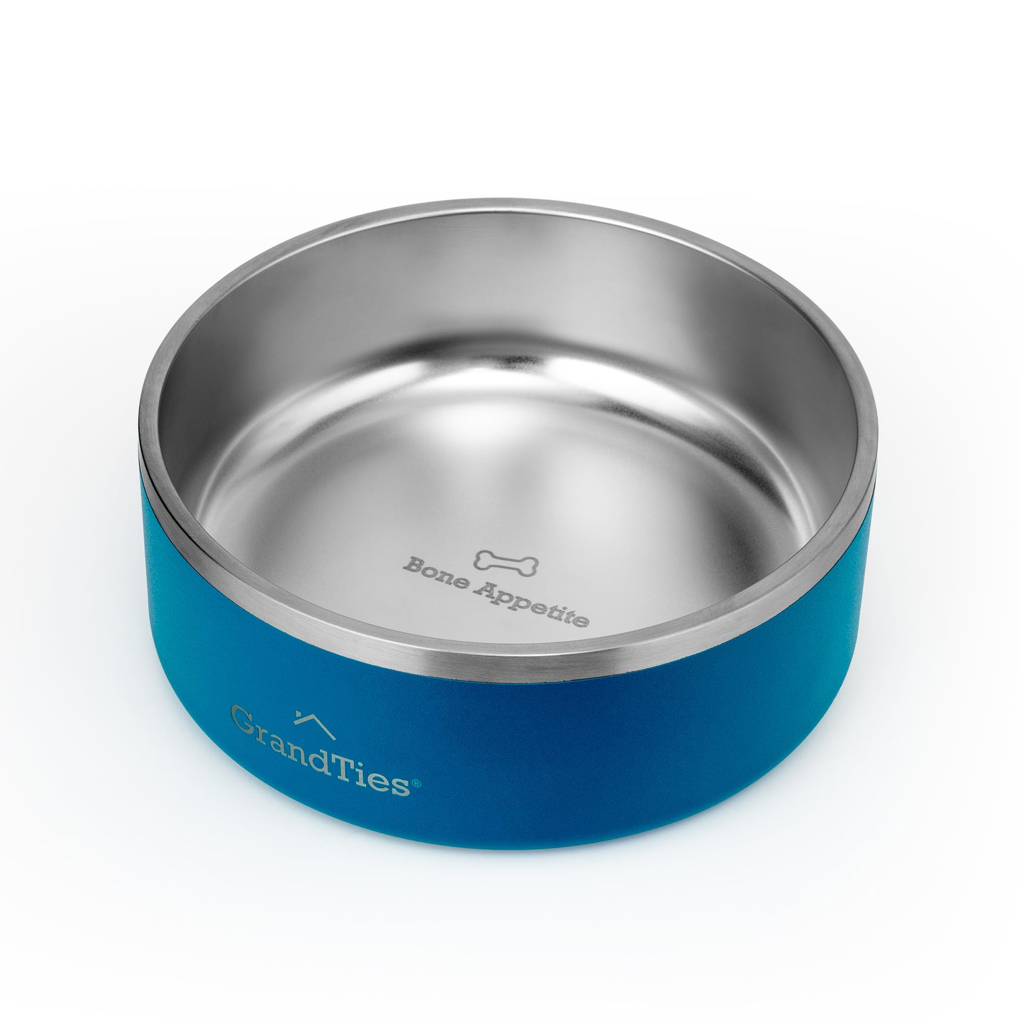 GrandTies Stainless Steel Dog Bowl, Cobalt Blue, 42oz
