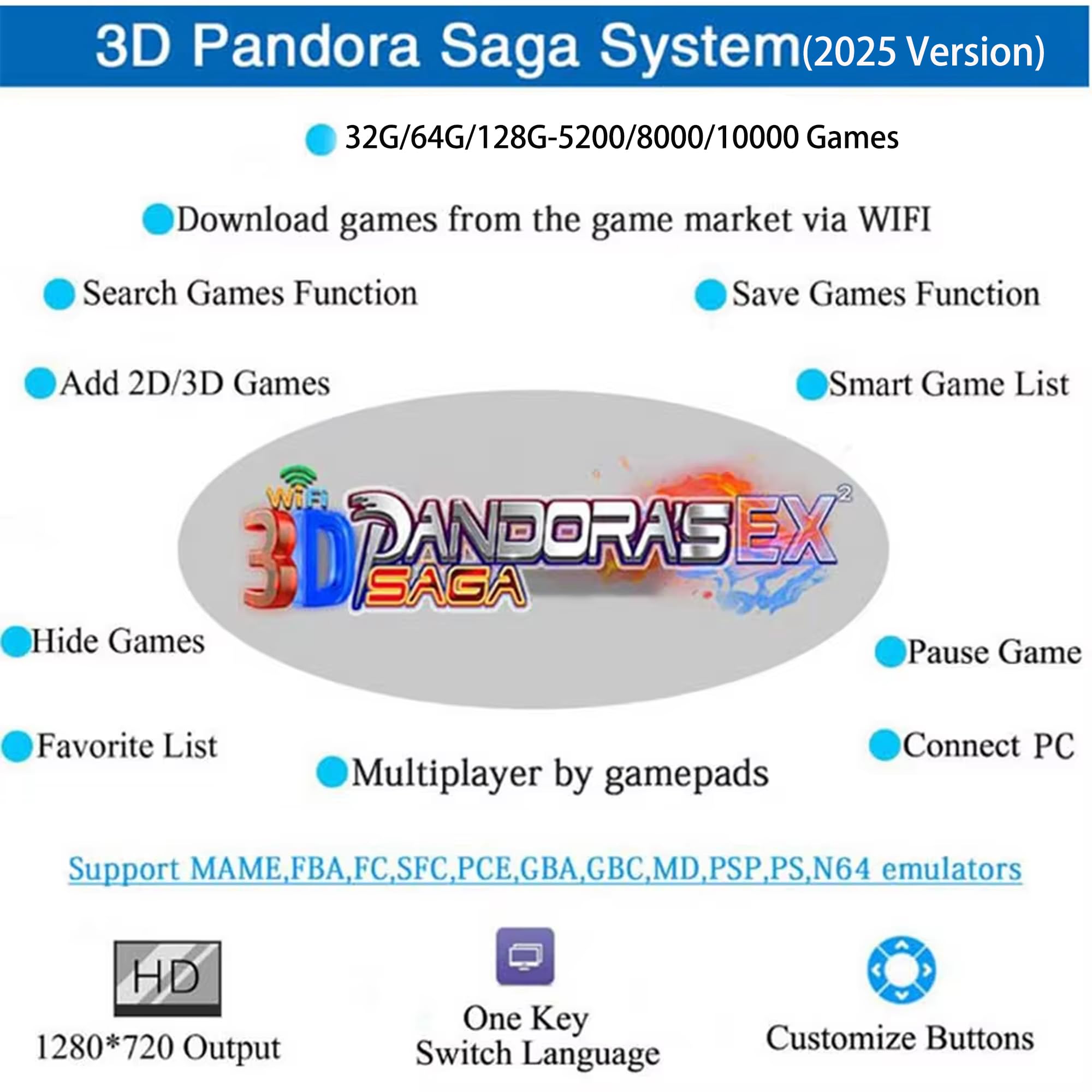 Amazon.co.jp: 3D Pandora SagaボックスEX 10000 in 1、WiFiマーケット